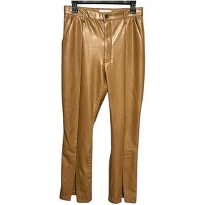 Abercrombie & Fitch Skinny Ultra High-Rise Vegan Leather Pants Tan Size 10/30